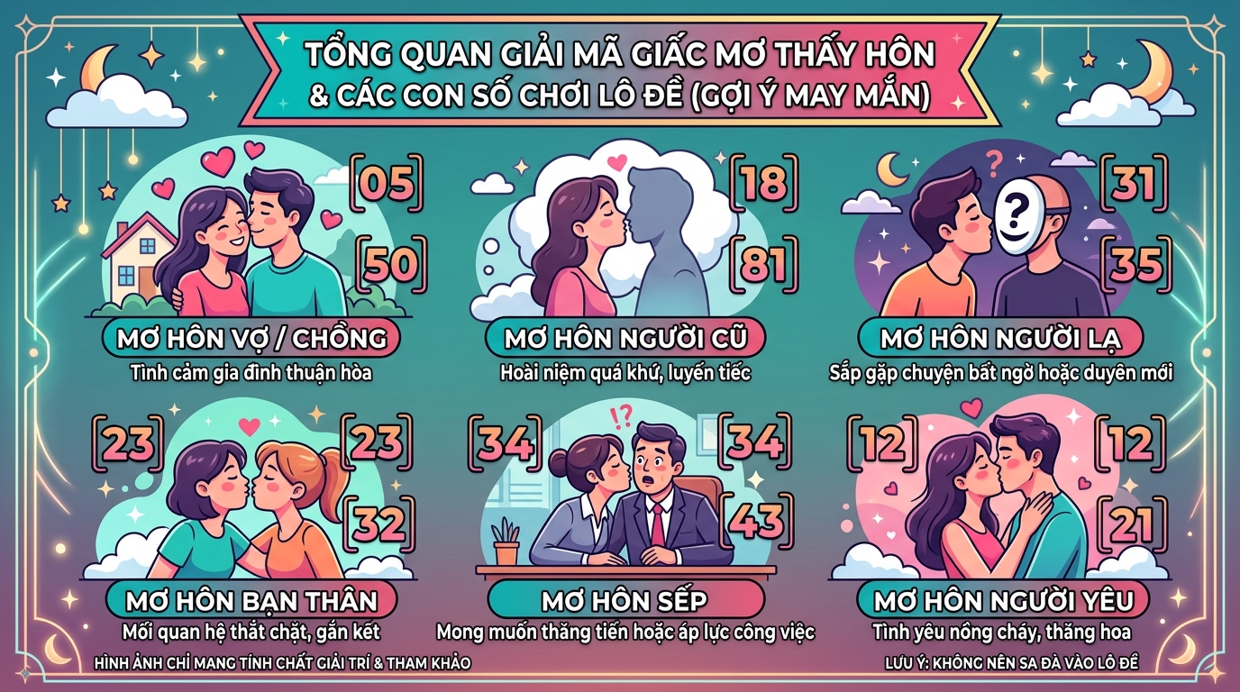Giải mã tổng quan giấc mơ thấy hôn nhau là số mấy, đánh con gì