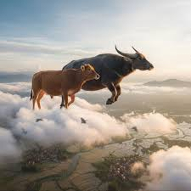 Trâu bay trên trời