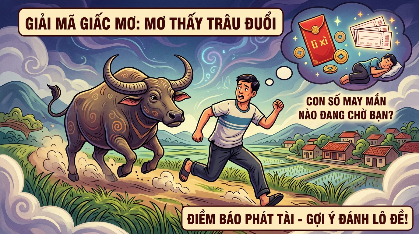 Mơ thấy trâu đuổi, trâu húc đánh lô đề số mấy trúng lớn