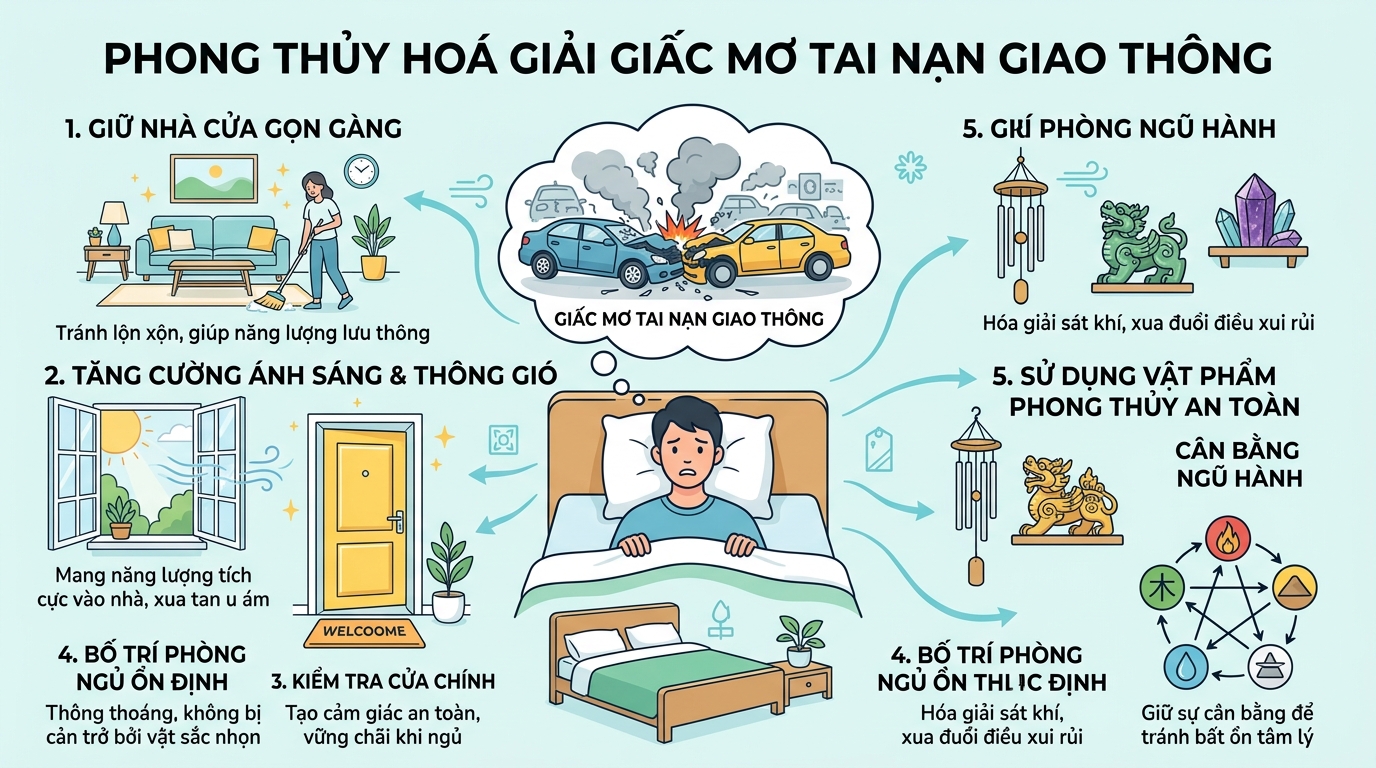 Quy luật phong thủy hóa giải giấc mơ thấy tai nạn giao thông