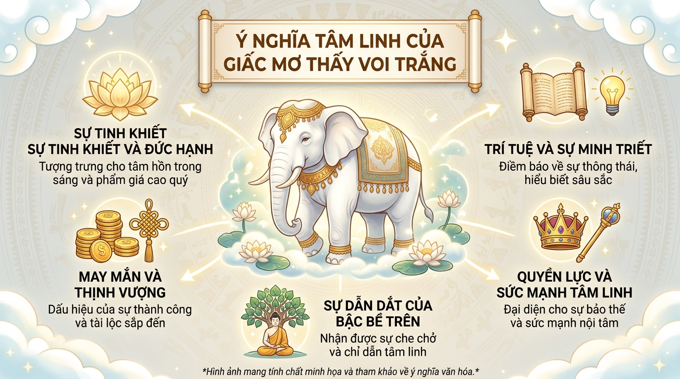 Ý nghĩa tâm linh giấc mơ thấy voi trắng voi đen
