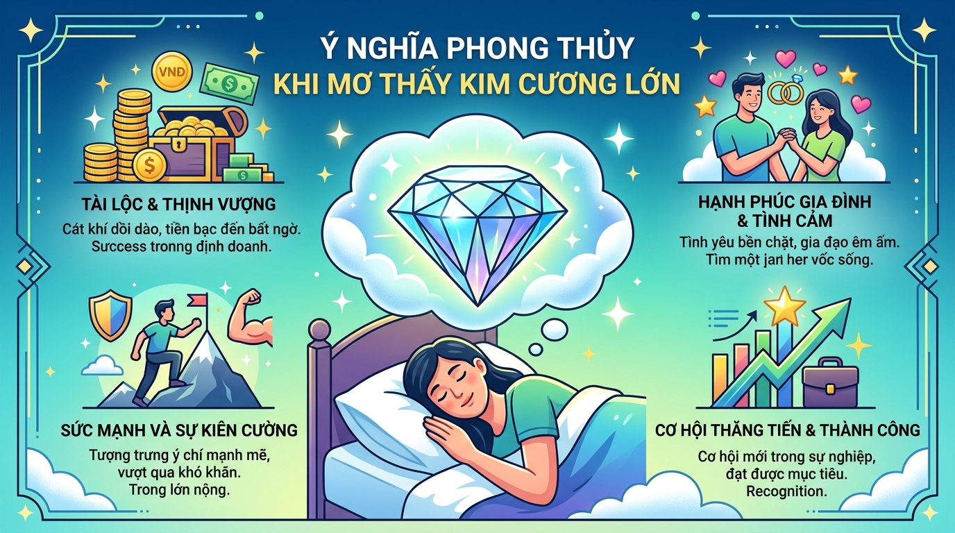Ý nghĩa phong thủy giấc mơ thấy viên kim cương to