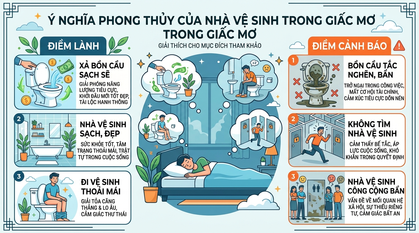 Ý nghĩa phong thủy nhà vệ sinh trong giấc mơ